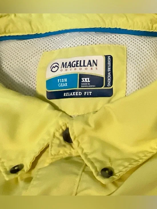Magellan - Men’s Lightweight Long-Sleeve Button-Down Fishing Shirt- Yellow - Picture 3 of 3